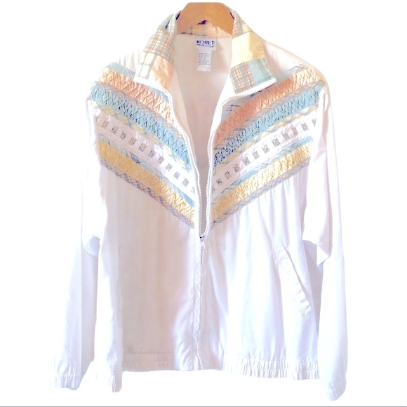 Vintage 1997 Koret Francisca White Pastel Jacket Large - Picture 2 of 6